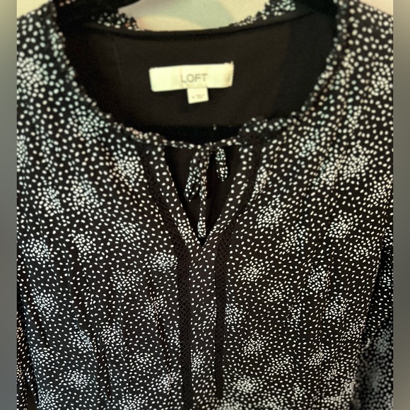 Anne Taylor LOFT Black and White Polka Dot Swing Dress - Picture 3 of 5